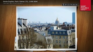 Vente Duplex, Paris 16ème (75), 2 890 000€