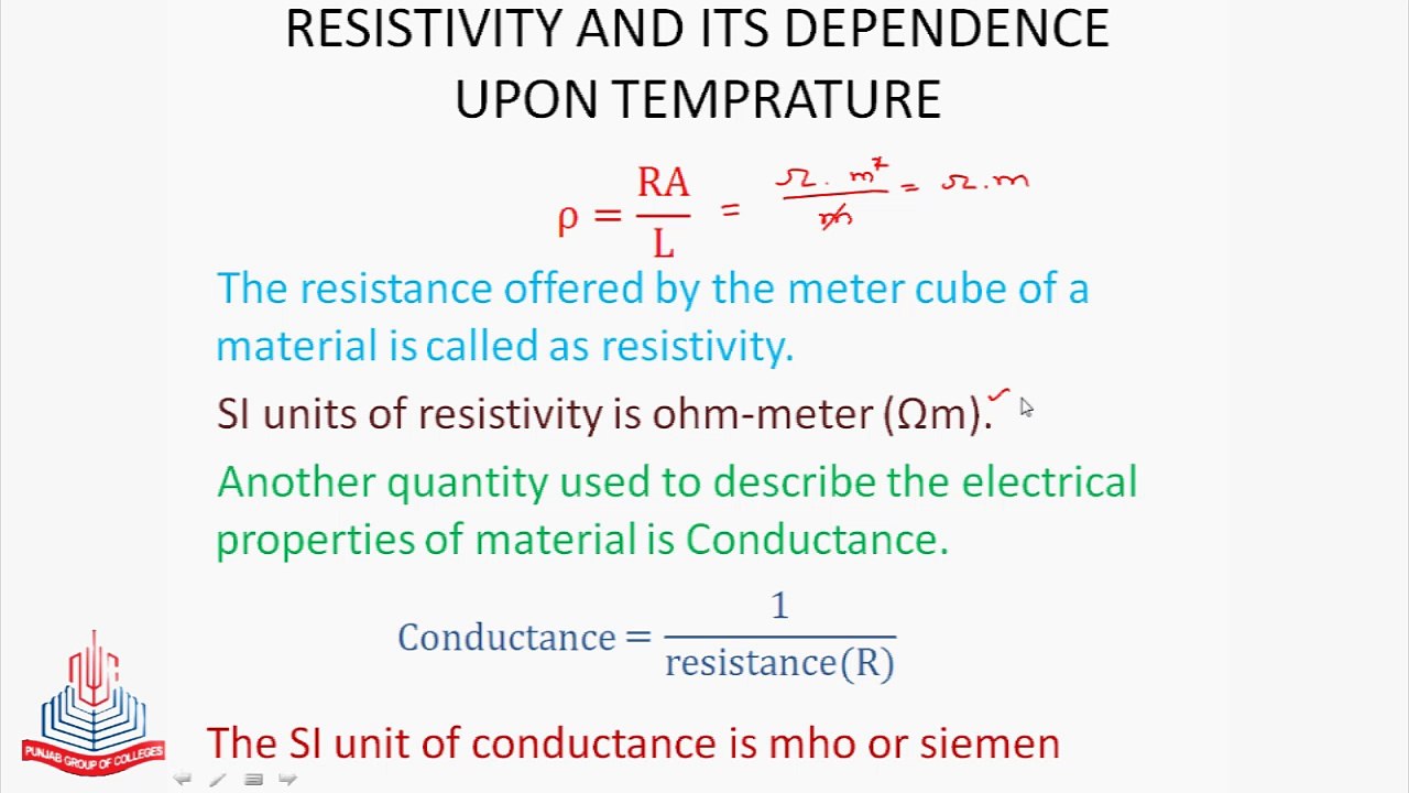 Resistivity and its dependence upon temprature
