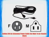 Belkin 25ft Ac Extension Power Cable (Ac Male To Ac Female) Black