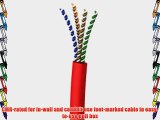 C2G / Cables to Go 27357 Cat5E UTP Solid PVC CMR-Rated Cable Red (500 Feet/152.4 Meters)