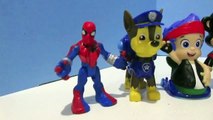 PAW PATROL, OCTONAUTS, JULIUS JR and SPIDER-MAN DIVE IN SLIME [Nickelodeon & Disney Junior] PARODY