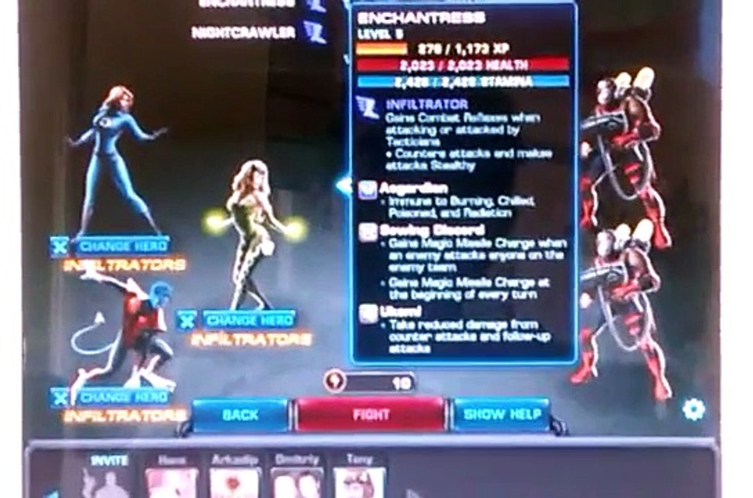 Marvel Avengers Alliance: Enchantress show up