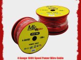 Mk Audio PC4-100RD 4 Gauge Spool Multi-Strand 100 Feet Power Wire Cable (Red)