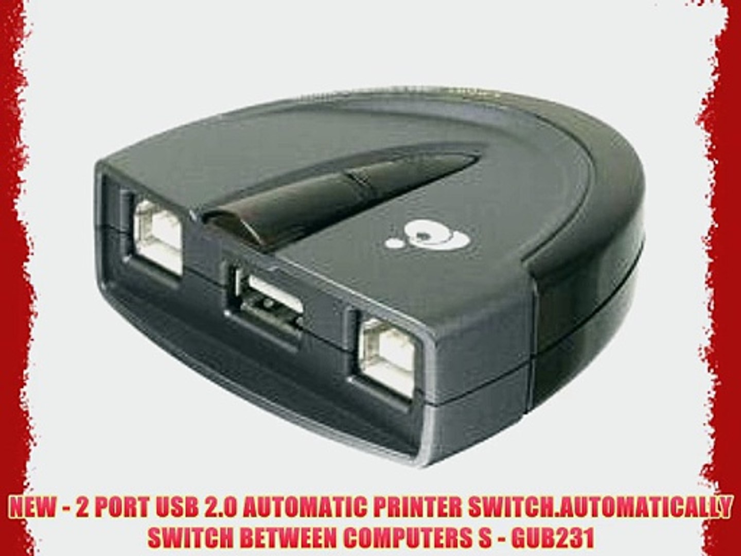 NEW - 2 PORT USB 2.0 AUTOMATIC PRINTER SWITCH.AUTOMATICALLY SWITCH BETWEEN  COMPUTERS S - GUB231 - video Dailymotion