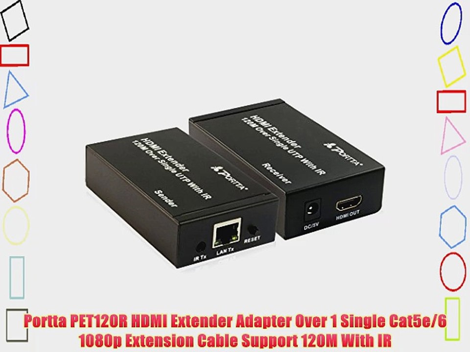 Portta PET120R HDMI Extender Adapter Over 1 Single Cat5e/6 1080p Extension Cable Support 120M