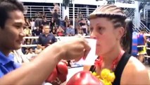 Female muay thai boxer Kirsty wins in Phuket