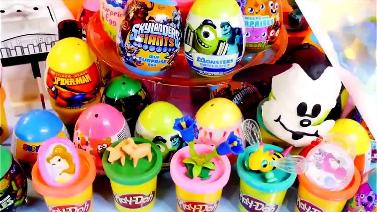 Play Doh Mickey and Minnie Mouse Kinder Surprise Disney Princess Eggs by Disney Cars Toy Club