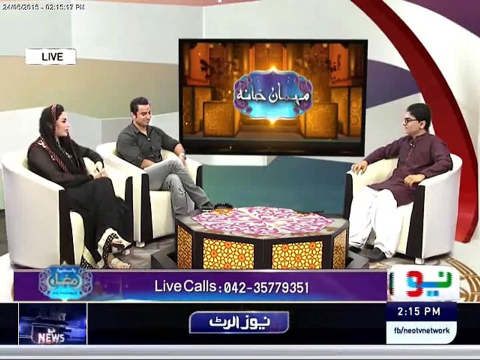 Humaira arshad & Ahmed butt are guests in Mehmaan khana NEO TV program hosted by Dr Ajaz waris