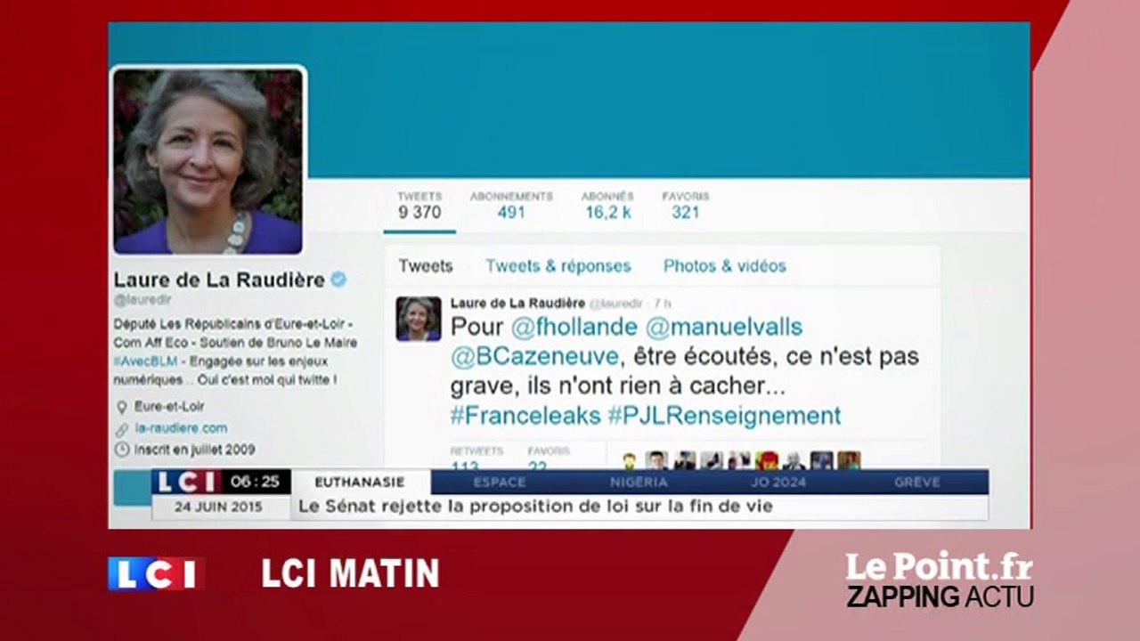Écoutes de la NSA - Loi sur le renseignement : "Un peu d'honnêteté intellectuelle !" - Zapping du 24 juin