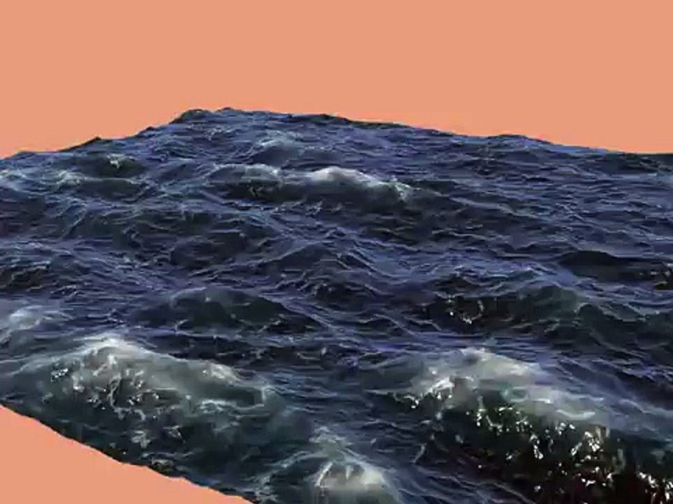 3D Sea water (foam extended) animation test 3