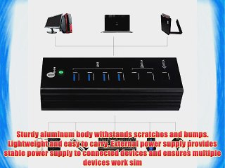 1byone? USB Smart Charger SuperSpeed Hub with 4-Port USB 3.0 Hub   2 Charging Ports (5V/1A)