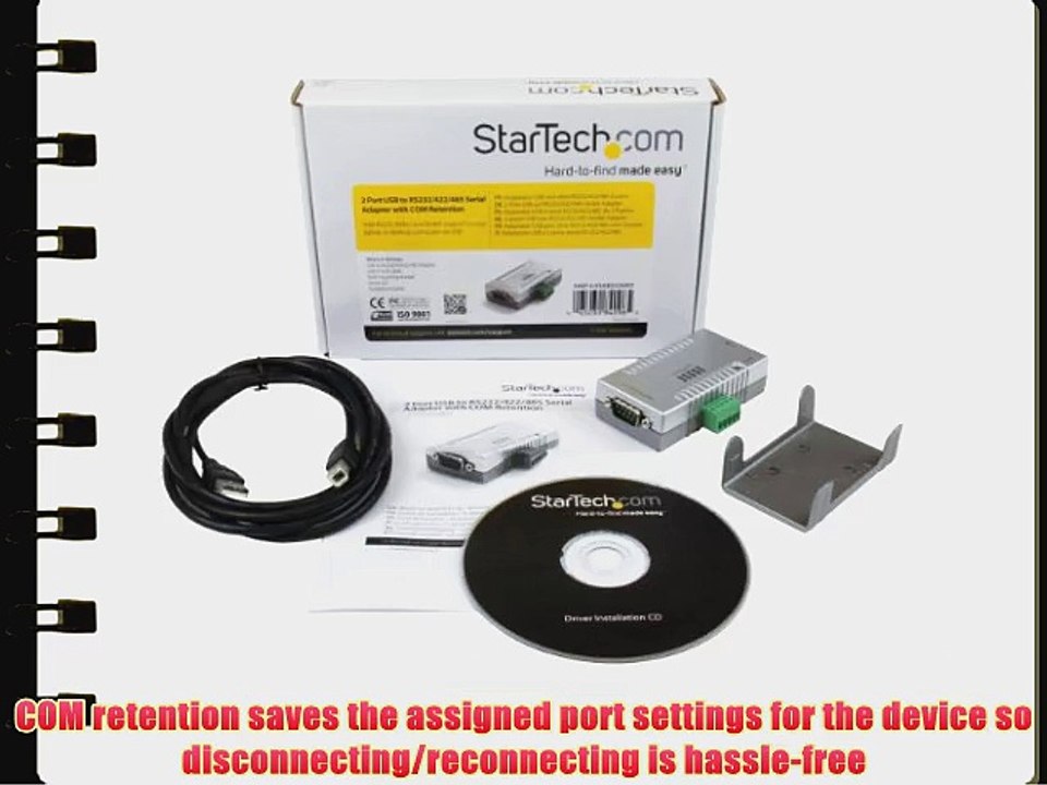 StarTech.com 2 Port USB to RS232 RS422 RS485 Serial Adapter with COM Retention ICUSB2324852