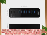 Aukey 7-Port USB 3.0 Hub with 2 Smart Charging Ports for Smartphones - Retail Packaging - Black