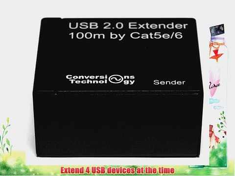 Conversions Technology USB Extender Over IP 300 Feet with 4 USB Over CAT5e/6 (CT-USB-100-4)