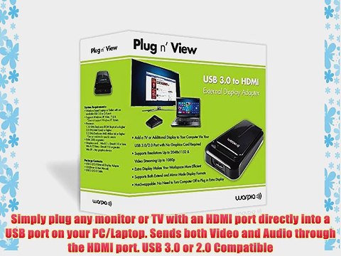 Warpia SWP820 Plug and View USB 3.0 to HDMI External Graphics Adapter with Audio