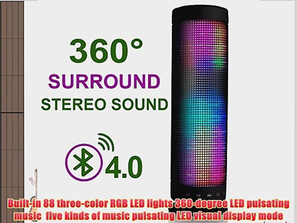 InaRock 10W Wireless LED Bluetooth 4.0 Speakers with TF Card Portable Speaker with Dazzle LED