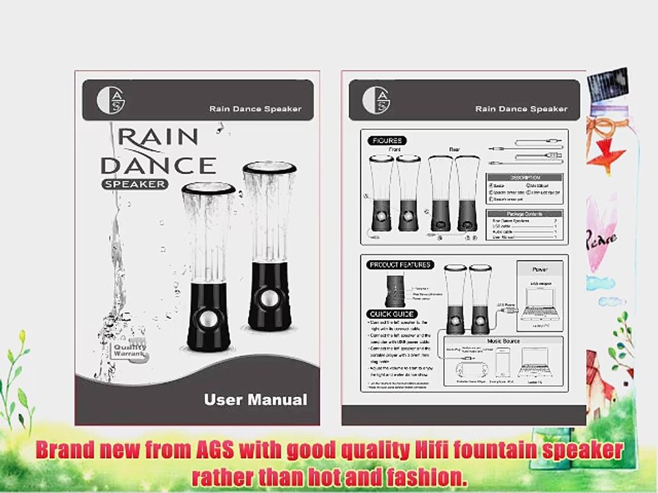 AGS Third Generation Colourful Trumpeter Music Fountain Water Dancing Speaker (blue)