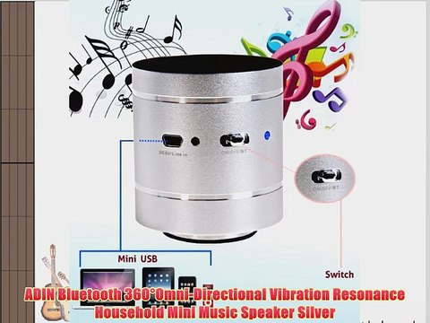 ADIN Bluetooth 360?Omni-Directional Vibration Resonance Household Mini Music Speaker Silver
