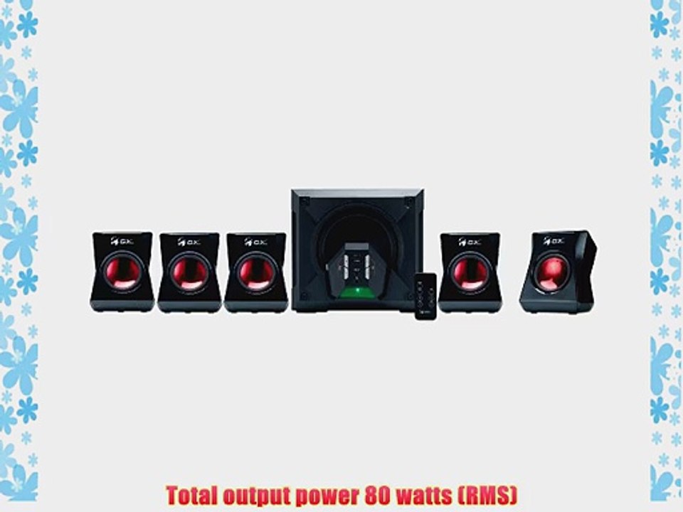 Genius GX-Gaming 5.1 Surround Sound 80 Watts Gaming Speaker System with Remote Control (G5.1