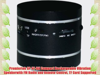 Premiertek SP-V1-BK Compact Rechargeable Vibration Speakerwith FM Radio and Remote Control