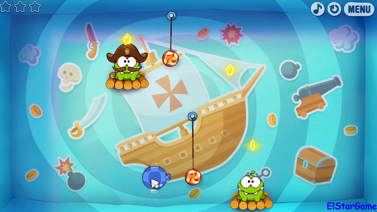 Cut the Rope Time Travel  Level 1-4 [Pirate Ship]