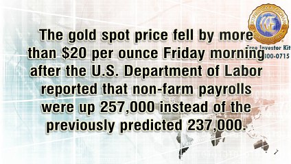 Gold Hits 3-Week Low on Jobs Report