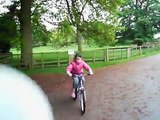 Phoebe & Mia on bikes, Sophie & Heelys