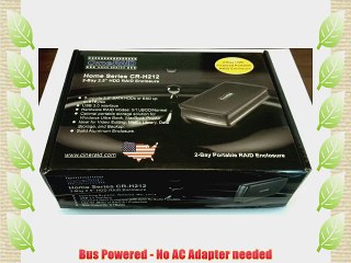 CineRAID Home CR-H212 USB 3.0 Bus Powered Dual Drive RAID/JBOD Portable Enclosure