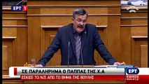 Ο Παππάς της Χρυσής Αυγής σκίζει το νομοσχέδιο για την ιθαγένεια