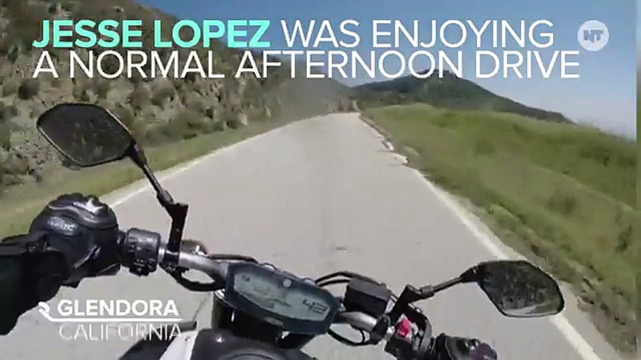 Motorcyclist Survives Head-On Collision With Firetruck