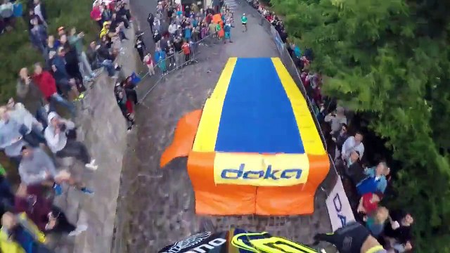 Downhill mountain biking interrupted by neo-Nazis