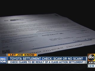Toyota settlement check scam or no scam?