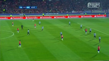 Edinson Cavani red card (two yellow cards in short time) | Chile vs Uruguay 25.06.2015