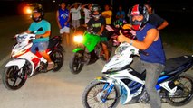 HIGHWAY TO HELL moped superman race - Kawasaki Ninja vs LC135 vs 125 catalyzer Yamaha