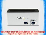 StarTech.com USB 3.0 SATA Hard Drive Docking Station with Fast Charge USB Hub and UASP for