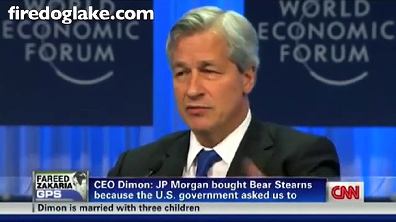 Davos: Fareed interviews low-life banker Jamie Dimon, 'victim'