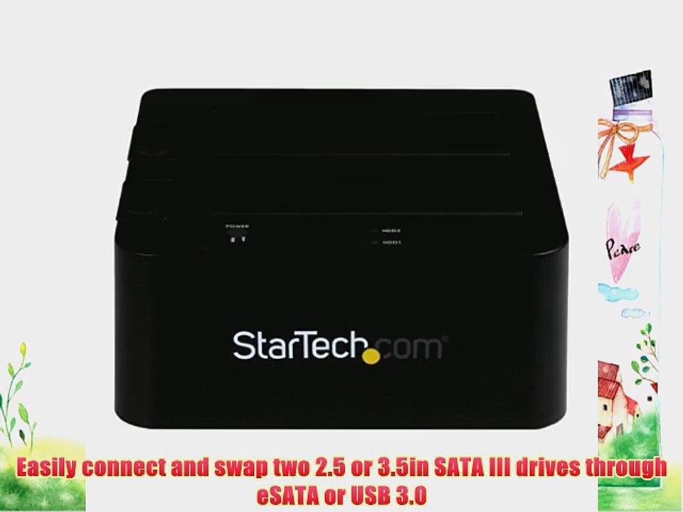 StarTech.com USB 3.0 eSATA Dual Hard Drive Docking Station with UASP for 2.5/3.5-Inch SSD/HDD