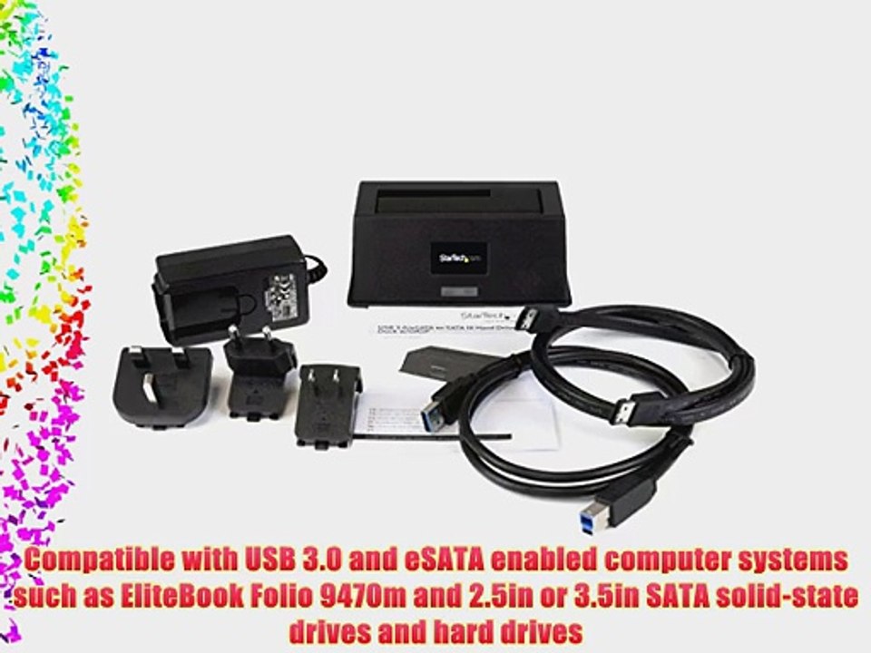 StarTech.com eSATA / USB 3.0 SATA III Hard Drive Docking Station SSD / HDD with UASP - 2.5/3.5