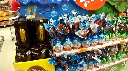 Bombons e Ovos de Páscoa Lacta, Garoto, Kinder Ovo e Talento no Mercado Litoral.