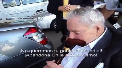 David Rockefeller Confronted by Anti-NWO Protester in Chile -  Unrelaxed 'Vacation'
