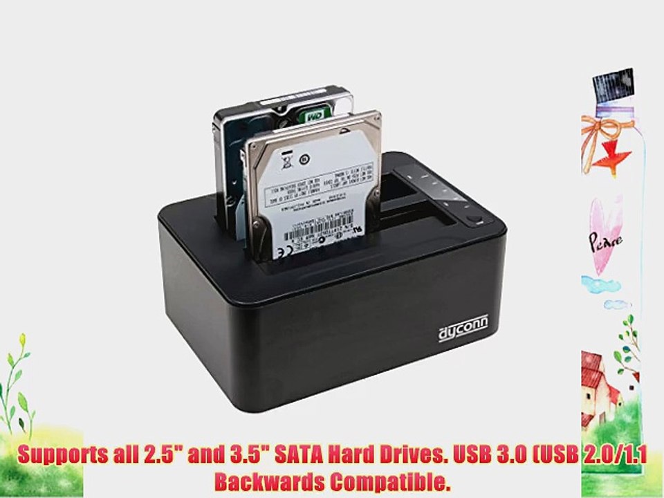 Dyconn USB 3.0 Dubbler Dock Pro 2.5/3.5 Inches HDD with HDD Clone DoD Erase Turbo USB Software