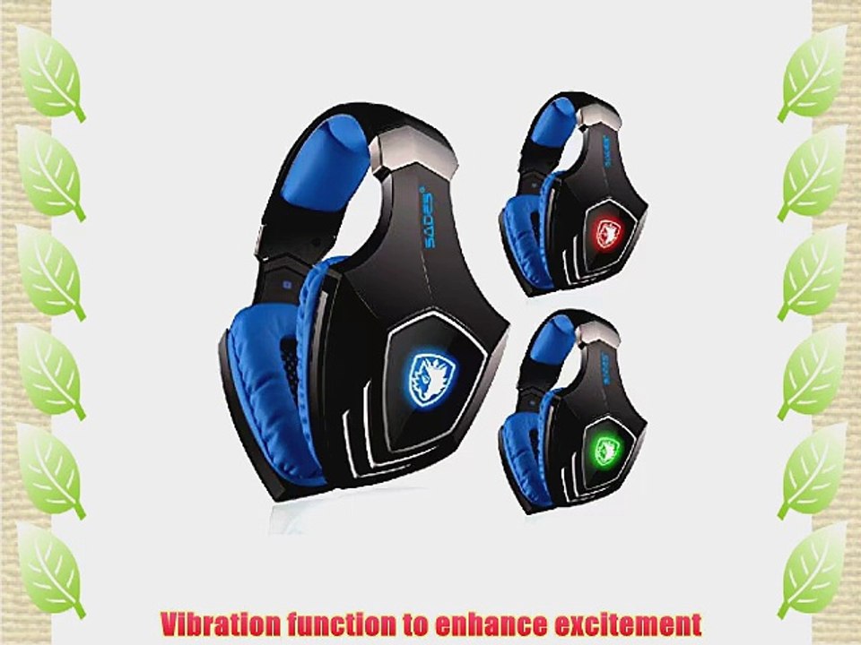 Sades A60 7.1 Channel Surround Sound Pro Head-mounted Gaming Headset Headphone with 2.2M Cable
