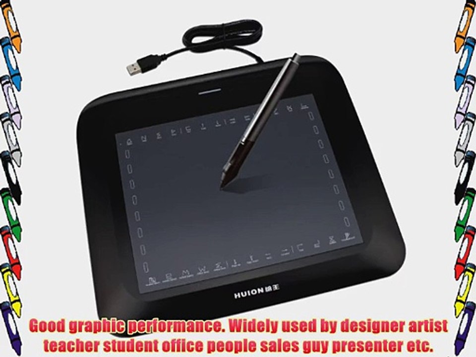 Huion P608N 8 x 6 Art Graphics Drawing Tablet Black with Wireless Digital Pen