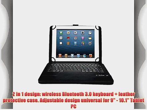Universal Detachable Wireless Bluetooth Keyboard Case Cover for 9 - 10.1 Inch Tablet Pc Stylus