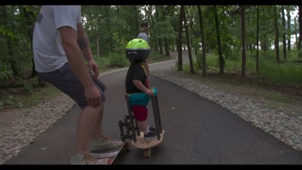 Dad creates Longboard adapter for babies and kids! Cute!