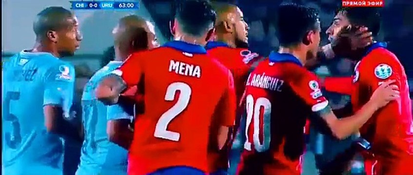 Edinson Cavani sent off - Chile vs Uruguay - Copa América 2015