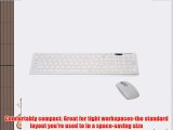 LaptopAcc White 2.4Ghz Wireless Keyboard Nano USB Receiver And Laser Mouse Combo For Windows