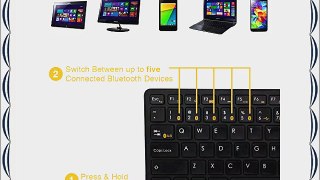 Satechi Bluetooth Wireless Smart Keyboard with 5-Device Sync for Windows XP/Vista/7/8 and Samsung