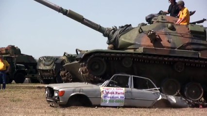 M60 PATTON TANK CRUSHES MERCEDES