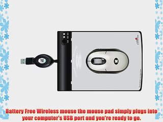 Battery Free Wireless Optical Mouse and Pad with 2 Feet Retractable USB Cable Plus Large Print
